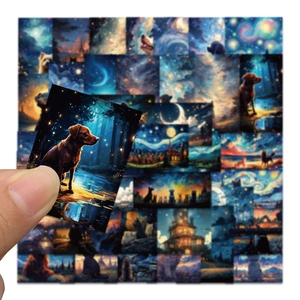 Van Gogh starry night style waterproof aesthetic art stickers for laptop and phone decoration