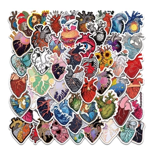 50 Stück Kreative Anatomische Herz Wasserdichte Graffiti Aufkleber Künstlerische PVC Aufkleber Für Laptop Skateboard Helm Gepäck DIY Deko