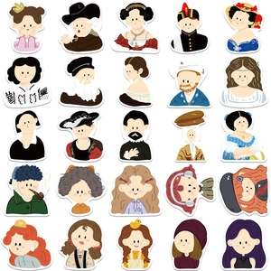 Lot de 50 autocollants étanches de personnages d'art célèbres et d'icônes de mode modernes