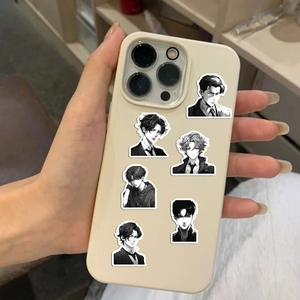 Set di 60 adesivi anime in bianco e nero per decorazione cellulare e bagaglio