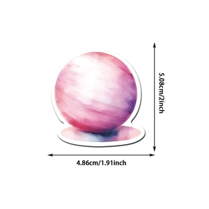 Specifiche dettagliate sulle dimensioni dell'adesivo palla fitness acquerello rosa