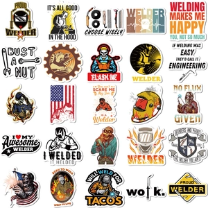 50 pieces of waterproof cartoon welder stickers for decorating toolboxes and helmets