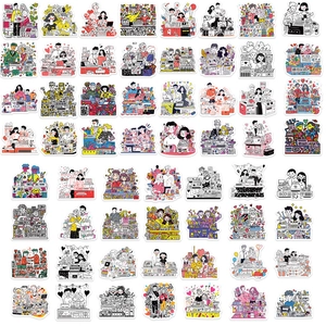 60pcs Cartoon couple lifestyle stickers for water bottles laptops and phone cases