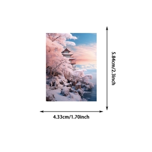 50 PCS aesthetic pink landscape stickers with size dimensions 5.84x4.33cm for decoration