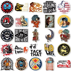 50 pieces cartoon welder graffiti stickers for luggage laptop waterproof vinyl decals