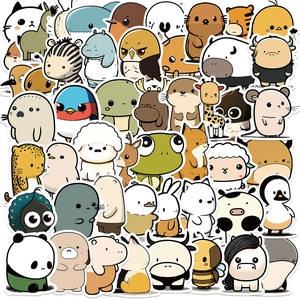 Autocollants Tête Animaux Dessin Animé Mignon PVC Imperméable Décalcomanies Décoratives Pour Ordinateur Portable Bagages Carnet DIY Cadeau Enfants