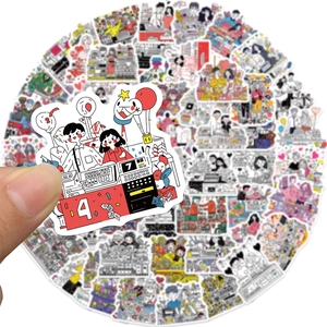 60 pieces cartoon couple stickers for daily journal DIY and laptop waterproof decoration