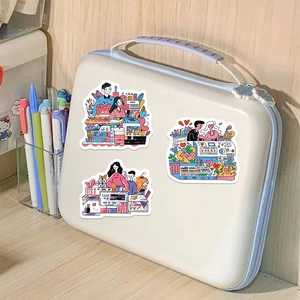 Set of 60 waterproof cartoon couple stickers for journaling and phone decoration