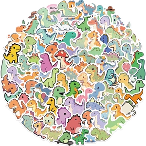 Cartoon Dinosaur Waterproof PVC Stickers For DIY Scrapbooking Journal Laptop Phone Case Cute Animal Decals For Kids Women