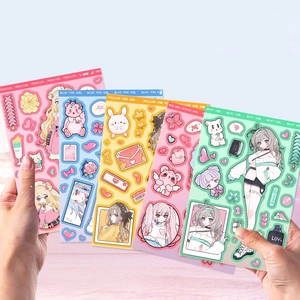 Set di adesivi per ragazze cartoni animati per scrapbooking fai-da-te e decorazione laptop