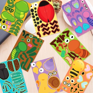 Lot de 8 autocollants insectes DIY mignons pour enfants avec motifs abeille et coccinelle