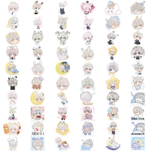 50pcs cute chibi boy anime stickers set for laptop luggage and stationery decoration