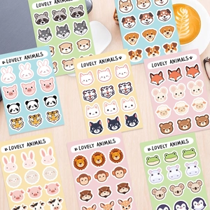 Set of 8 sheets lovely cartoon animal reward stickers for kids stationery decoration
