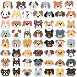 56-piece pack of cute cartoon dog stickers for DIY decoration and laptop journaling