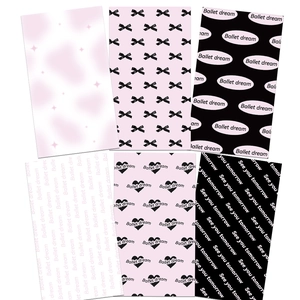 Lot de 6 autocollants esthétiques style ballet avec nœuds et motifs de cœurs