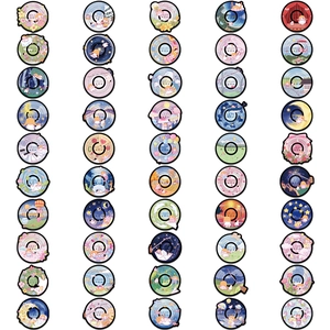 Set of 55 waterproof PVC vinyl record stickers featuring fantasy dreamland illustrations