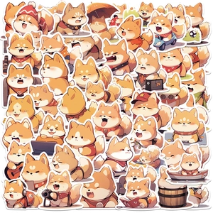 Cute Shiba Inu Cartoon Stickers Waterproof PVC Dog Emoji Decals For Scrapbooking Phone Case Laptop Guitar DIY Decoration