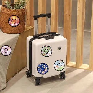 Set of waterproof fantasy record stickers for luggage featuring cat and sunset illustrations