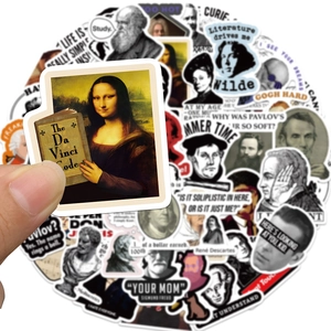 Lot de 50 stickers mèmes de célébrités pour décorer téléphone, gourde et skate en DIY