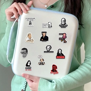 50 stickers drôles de philosophes et célébrités pour déco de PC et bouteille d'eau