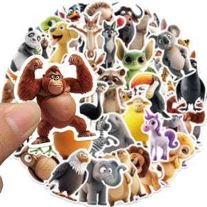 55-piece waterproof 3D cartoon animal stickers for laptop and helmet decoration