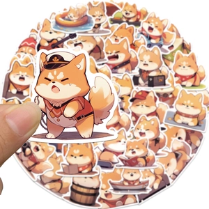 50 pieces of cute cartoon Shiba Inu stickers for DIY decoration on laptops and cases