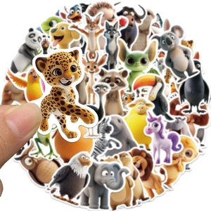 55 pieces of 3D cartoon animal waterproof stickers for laptops and helmets