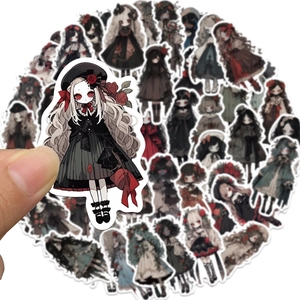 50pcs gothic vampire anime girl stickers waterproof for laptop skateboard decoration