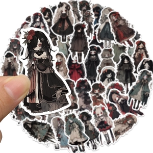 50 Gothic vampire girl stickers for skateboard and laptop with waterproof finish
