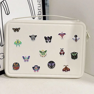 A set of 50 waterproof moon and moth aesthetic stickers for laptop and skateboard decoration