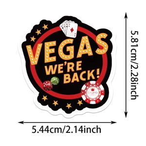 Las Vegas casino theme stickers with dice and poker cards for luggage decoration