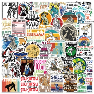 50 waterdichte cartoon Jiu Jitsu stickers voor laptop en motor decoratie
