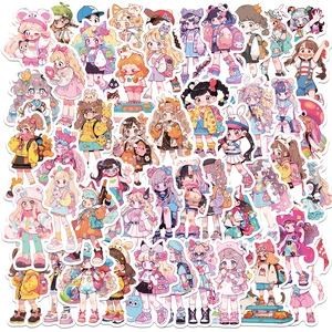 Cartoon Girl Graffiti Stickers Waterproof PVC Decals For DIY Suitcase Laptop Skateboard Scrapbook Journal Decorative Stickers