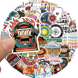 50pcs vintage Las Vegas Nevada stickers for luggage, waterproof PVC travel decals