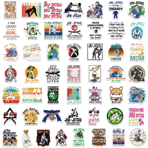 50 stuks waterdichte cartoon Jiu Jitsu graffiti stickers voor laptops en motorfietsen
