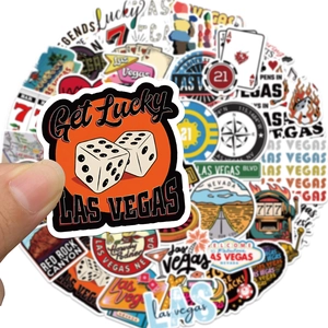 50pcs waterproof Nevada Las Vegas cartoon stickers for luggage, laptop and DIY decor
