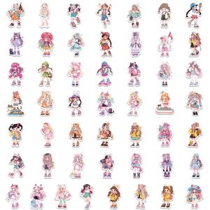 50pcs cute cartoon anime girl stickers for laptop and DIY scrapbooking decoration