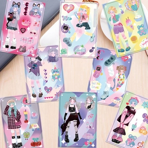 Lot de 8 autocollants fille style Y2K pour scrapbooking DIY et déco de téléphone