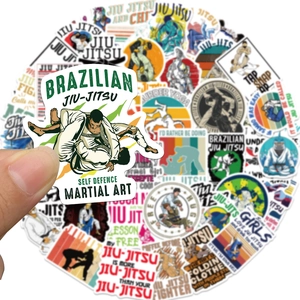 50 stuks waterdichte Jiu Jitsu graffiti stickers voor laptops en motorfietsen