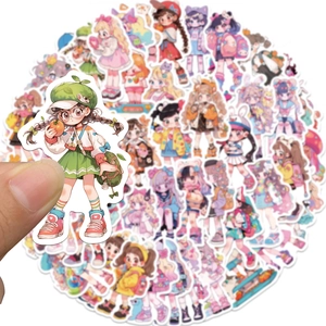 50pcs cute cartoon girl graffiti stickers for laptop and DIY suitcase decoration