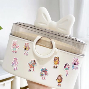 50 pack of cute cartoon girl stickers for decorating storage boxes and notebooks