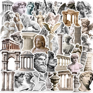 50Pcs Classical Art Sculpture Stickers Waterproof PVC Decals For Laptop Phone Case Luggage Vintage Greek Statue Stickers