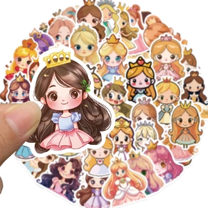 50 pieces of waterproof cartoon princess stickers for DIY laptop and fridge decoration