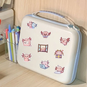 Lot de 50 autocollants axolotl roses étanches pour ordinateurs et décoration de valise