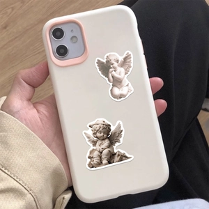 Aesthetic angel sculpture stickers for laptop and phone case decoration, 50-piece set