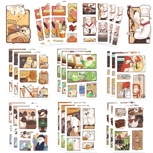 Waterproof bird stickers set featuring various cartoon characters for laptop and water bottles