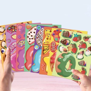 Set of 8 colorful cartoon donut stickers for kids reward and DIY creative decoration