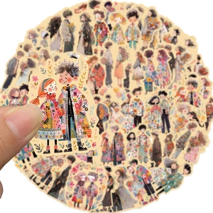 Lot de 50 stickers originaux couple doodle pour coques de téléphone et bagages