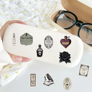 Vintage Gothic potion stickers set featuring alchemy and magic potion bottle illustrations