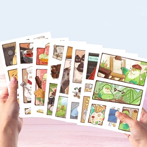 Cartoon Bird Stickers Hand-Painted Parrot Illustrations Waterproof PVC Decals For Scrapbook Laptop Phone Case Decoration